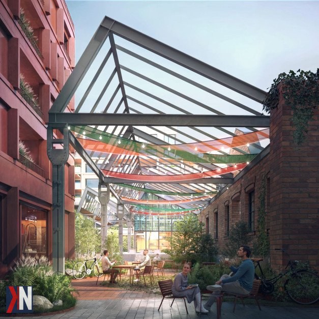 "Rewitalizacja zabytkowej hali z 1911 roku w Łodzi – nowoczesna architektura w harmonii z historią, nowe życie w centrum miasta"