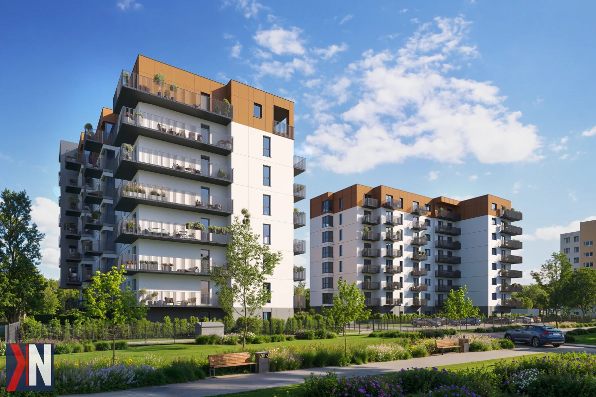 "Karolewska 60 w Łodzi - prawie gotowa inwestycja mieszkaniowa od Yuniversal Development, z planowanym oddaniem mieszkań jesienią 2026 roku. Obraz prezentuje nowoczesny budynek w ostatniej fazie realizacji, podkreślając postęp prac."