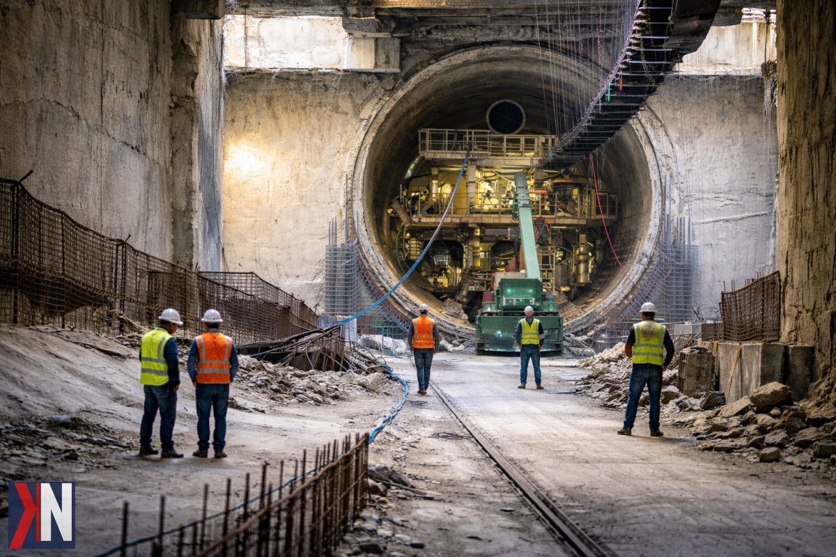 "Tunel średnicowy w Łodzi - widok na postępowanie przetargowe, w którym pięciu wykonawców rywalizuje o realizację jednej z największych inwestycji kolejowych w Polsce. Nowe etapy przebudowy infrastruktury kolejowej w Łodzi, wspierające rozwój komunikacji."