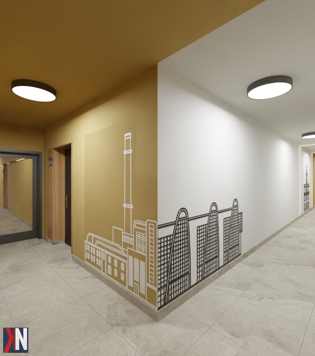 "Zdjęcie ukazujące nowoczesną fasadę inwestycji Atrium przy ul. Pogonowskiego 44 w Łodzi, gdzie zakończono kluczowy etap budowy. W tle widać dynamiczny rozwój Starego Polesia oraz nowoczesne mieszkania, które wkrótce będą dostępne dla mieszkańców."