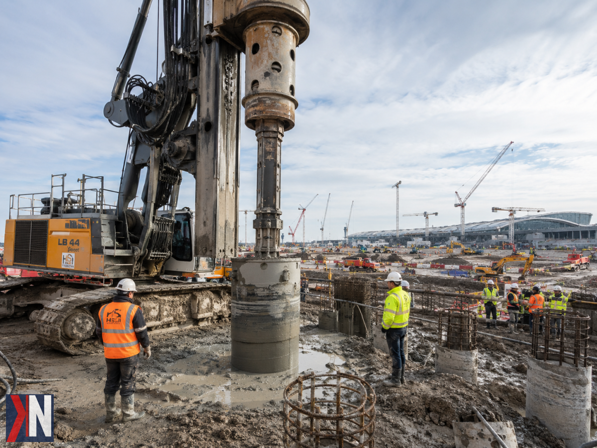 "Budimex realizuje fundamenty głębokie pod terminal pasażerski Portu Polska, kontrakt wart blisko 146 mln zł, podpisany z Centralnym Portem Komunikacyjnym."