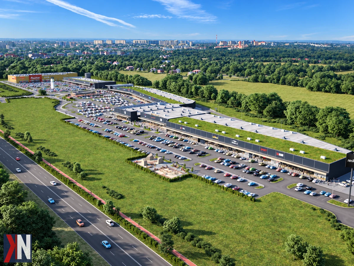 Nowoczesny park handlowy z różnorodnymi atrakcjami - od sklepów po strefy rekreacyjne. Nowa generacja retail parków łączy zakupy z rozrywką, oferując przestrzeń do spędzania czasu z rodziną i przyjaciółmi.