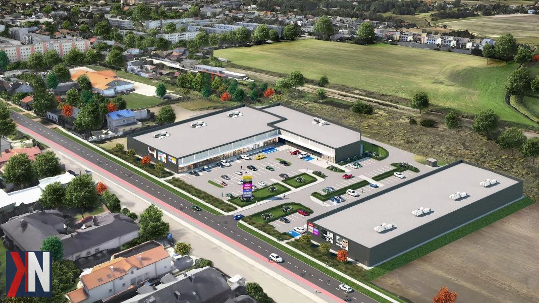 "Zdjęcie przedstawia nowoczesny park handlowy M Park w Konstantynowie Łódzkim, który został sprzedany firmie LCP Poland, należącej do międzynarodowej grupy M Core, jeszcze przed zakończeniem budowy. W artykule omawiamy szczegóły tej transakcji oraz przyszłość obiektu."