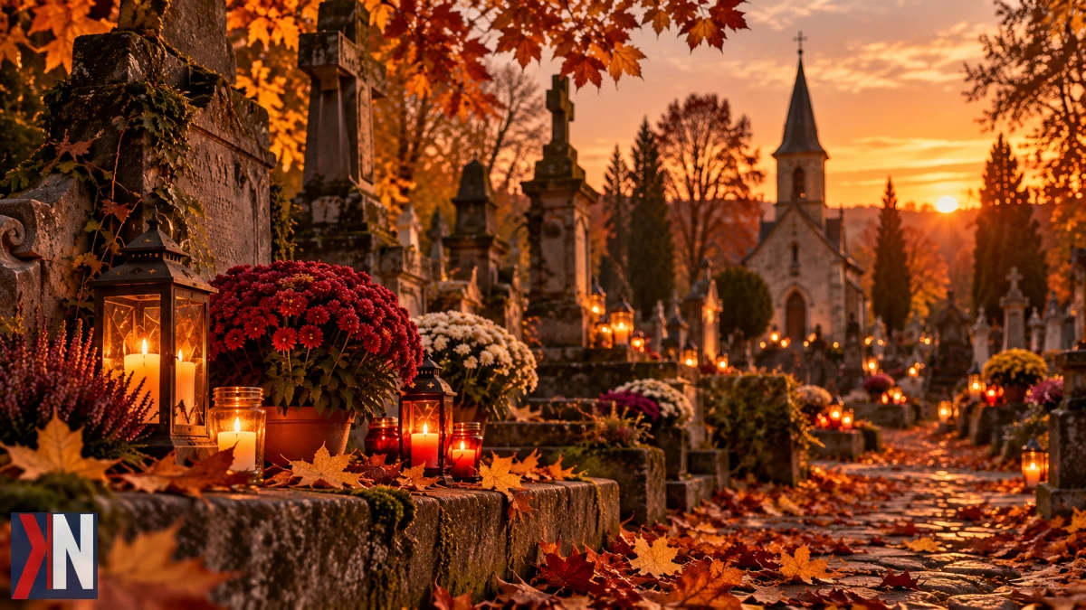 Obrazek ilustrujący artykuł o Halloween i duchach, przedstawiający dynię z wyciętymi przerażającymi twarzami na tle nocnego nieba. Dr Ewelina Kostrzewska podkreśla, że Wszystkich Świętych powinien być dniem radosnym, a w artykule opowiada o zapomnianych obrzędach związanych z Zaduszkami, takich jak otwarte okna dla dusz zmarłych czy zakaz szycia.