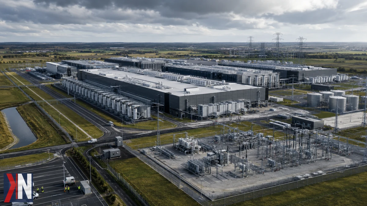 "Zdjęcie przedstawia nowoczesną wizualizację gigafabryki sztucznej inteligencji, symbolizującą przyszłe inwestycje w Polsce i europejski konkurs, który zdecyduje o jej lokalizacji. W artykule omówiono zasady konkursu oraz wkład Polski w wysokości 400 mln zł na zakup usług związanych z tą innowacyjną fabryką."