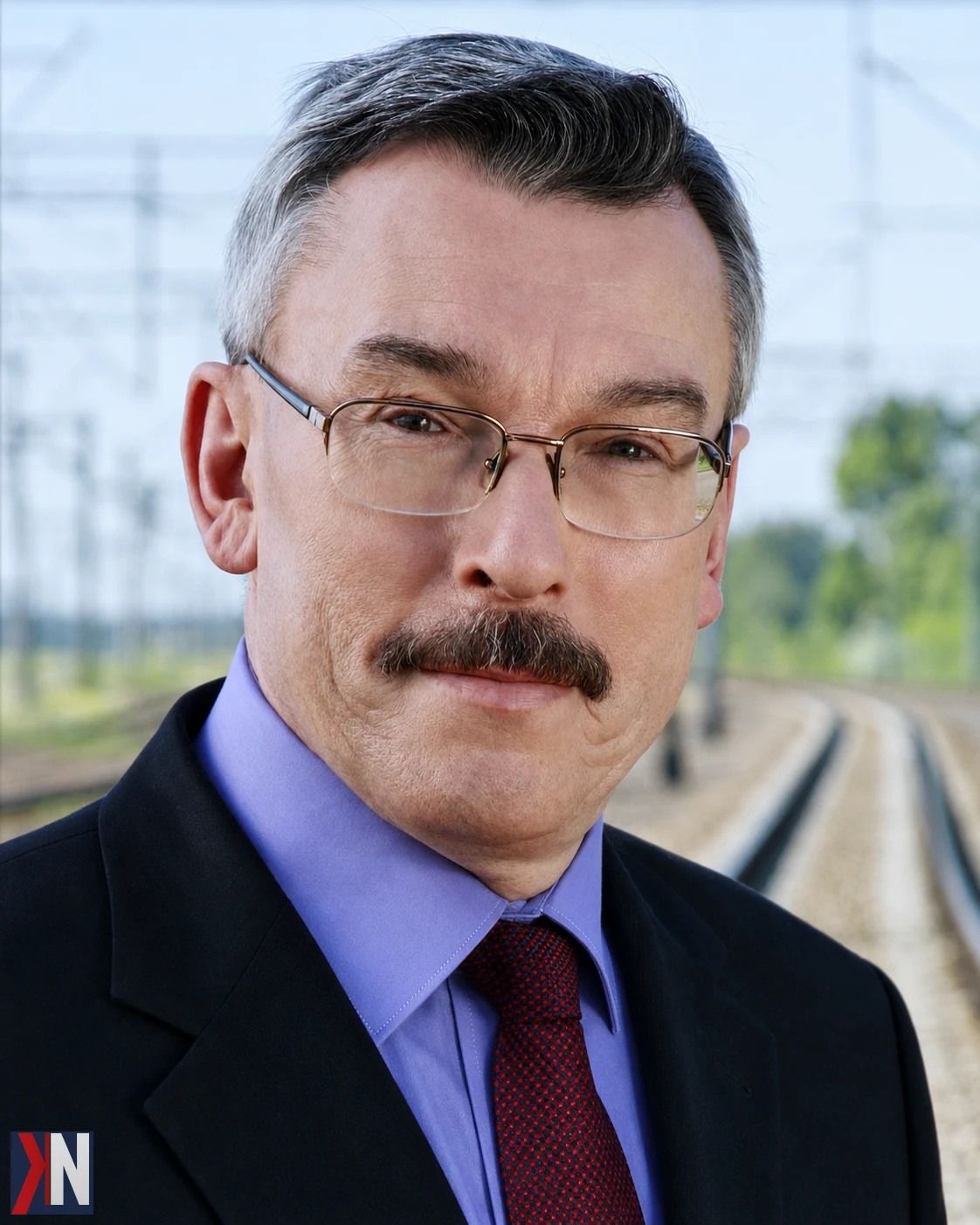 Zdjęcie przedstawia przewodniczącego rady nadzorczej CPK, który podczas konferencji prasowej omawia nagłe zmiany w zarządzie, w tym odwołanie prezesa Filipa Czernickiego i Dariusza Kusia. Tło wydarzenia to zaskakujące decyzje, które wpłynęły na rozwój projektu Centralnego Portu Komunikacyjnego.