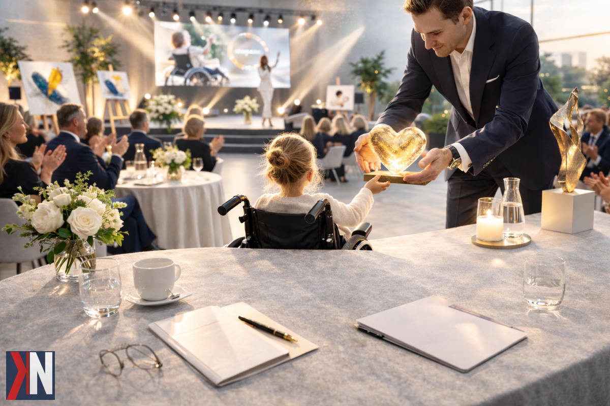 "Elegancki bal charytatywny z wyjątkową atmosferą - uczestnicy w eleganckich strojach bawią się, wspierając ważne inicjatywy, podczas wydarzenia 'Serce za miliony' w 2025 roku."