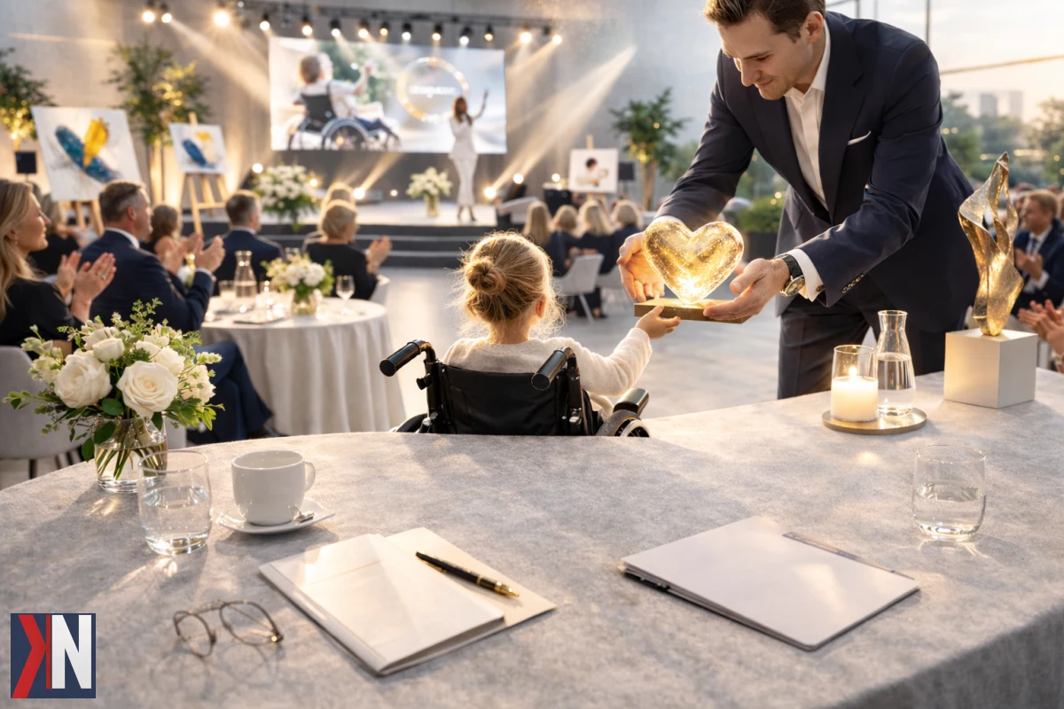 "Elegancki bal charytatywny z wyjątkową atmosferą - uczestnicy w eleganckich strojach bawią się, wspierając ważne inicjatywy, podczas wydarzenia 'Serce za miliony' w 2025 roku."