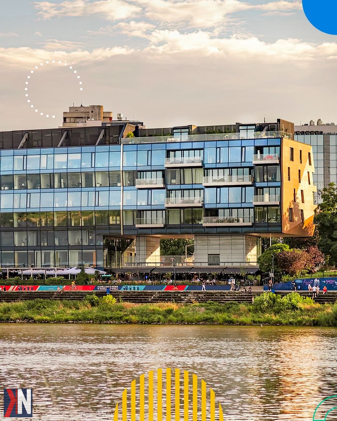 "Zdjęcie przedstawia siedzibę agencji marketingowej Altavia Kamikaze + K2, która przenosi swoje warszawskie biuro nad Wisłę. Po 13 latach spędzonych w Mordorze na Domaniewskiej, agencja wita nową lokalizację, symbolizując zmiany i świeżość w branży marketingowej."