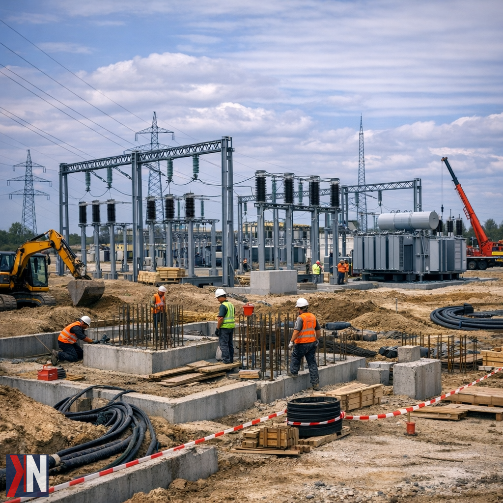 "Budowa kluczowego węzła energetycznego 110/20 kV w Chociulach przez firmę z Koluszek, wspierająca rozwój odnawialnych źródeł energii (OZE) i umożliwiająca przyłączanie nowych instalacji. Artykuł na temat inwestycji w rozwój infrastruktury energetycznej."