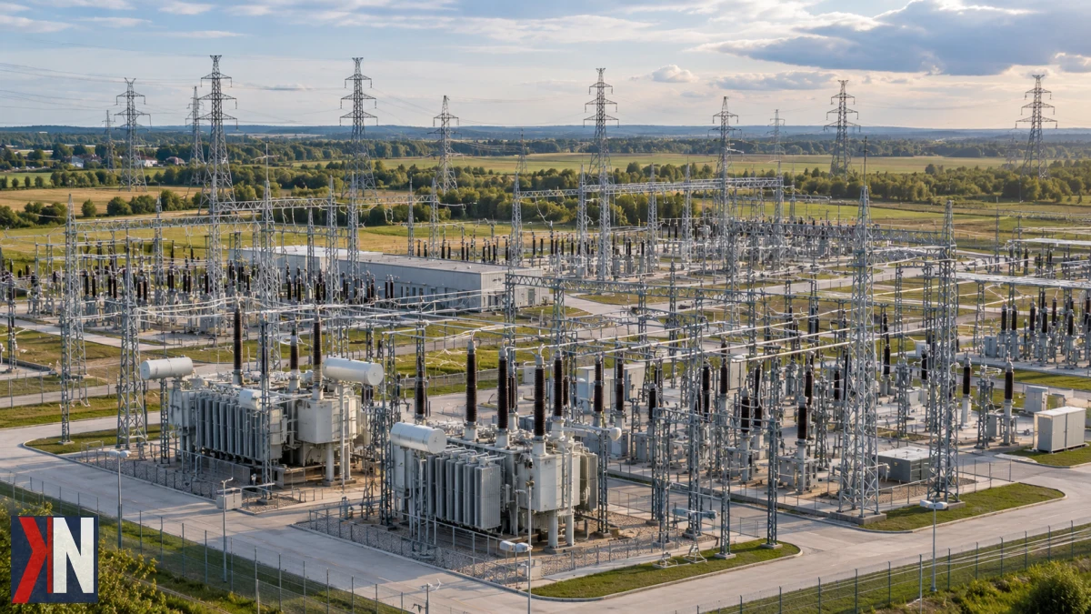 Zdjęcie przedstawiające teren w rejonie Dmosina, gdzie planowana jest stacja elektroenergetyczna, która może przyciągnąć wielkie inwestycje w regionie Łodzi. Wiele firm już zgłosiło zainteresowanie przyłączeniem do nowego węzła energetycznego.