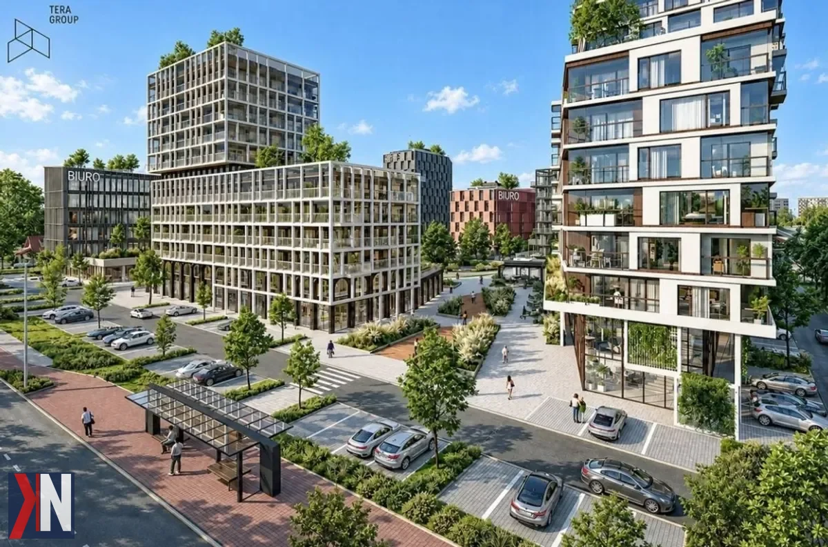Nowa inwestycja w Kielcach na terenie po dawnym markecie Nomi - wizualizacja siedmiu nowoczesnych budynków na obszarze ponad trzech hektarów, które zmienią krajobraz północnej części miasta. Inwestycja warta pół miliarda złotych zapowiada się jako jedna z największych tego typu w regionie.