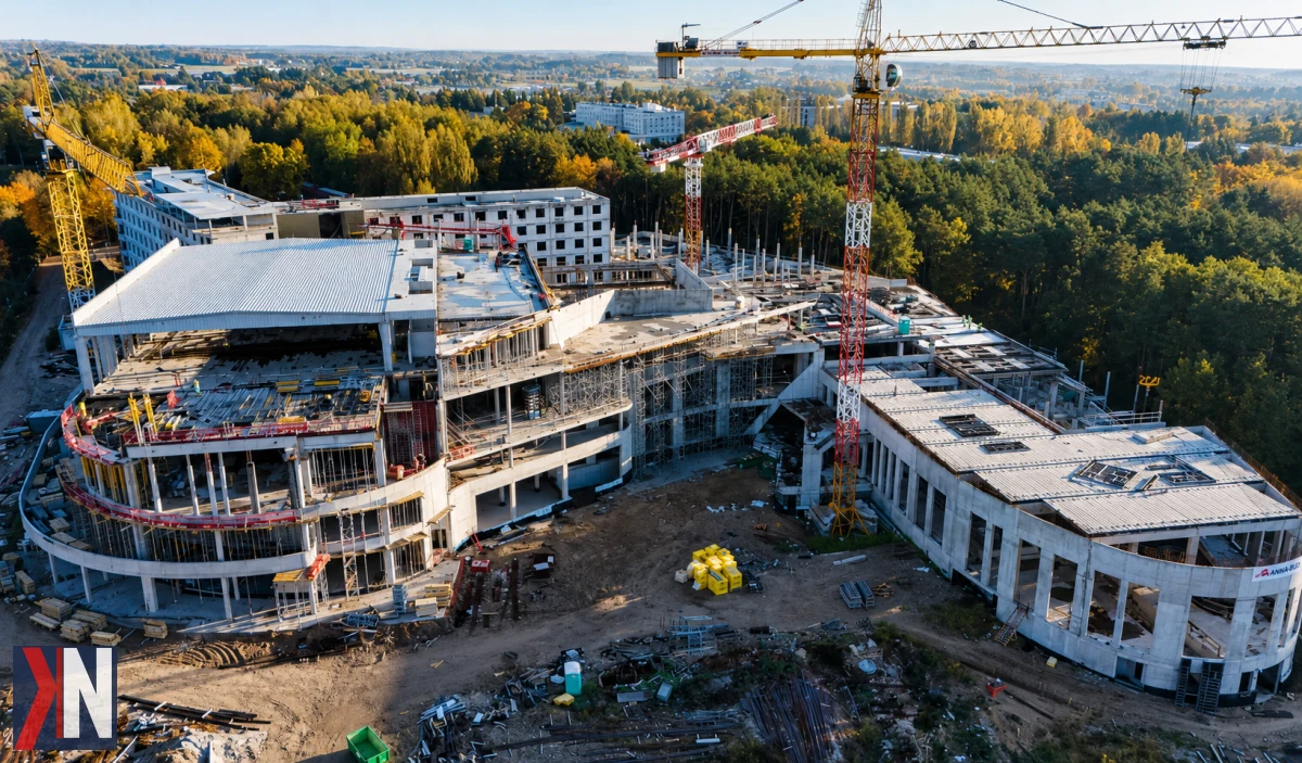 Zobrazowanie projektu kompleksu Termy Jachranka nad Jeziorem Zegrzyńskim, gdzie powstaną nowoczesne baseny termalne z wodą o temperaturze 42 stopni oraz luksusowy hotel, tworząc jeden z największych ośrodków rekreacyjnych w centralnej Polsce.